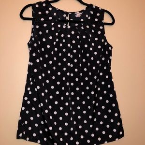 Black top with white polka dots